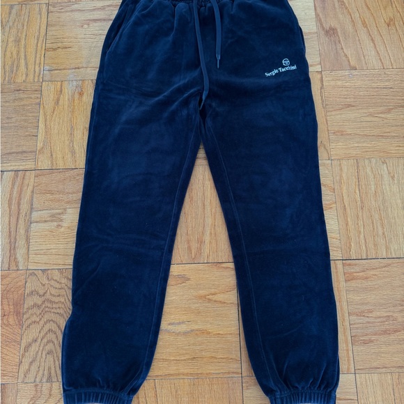 Sergio Tacchini vintage Scopeto Full-Zip Velour Hoodie & pant navy blue 2piece - Picture 2 of 4